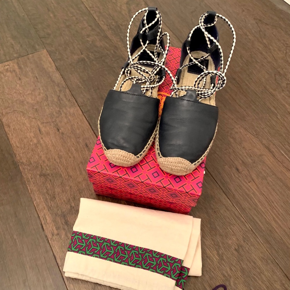 Tory Burch Lace-Up Espadrille Flats